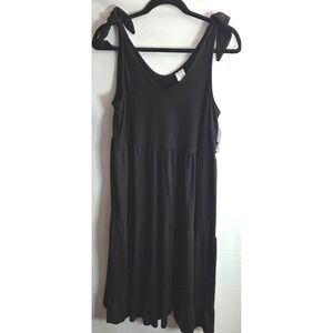 New Time and‎ & Tru Maternity Black Tiered Tank Dress Medium M 8 10 Semi Fitted